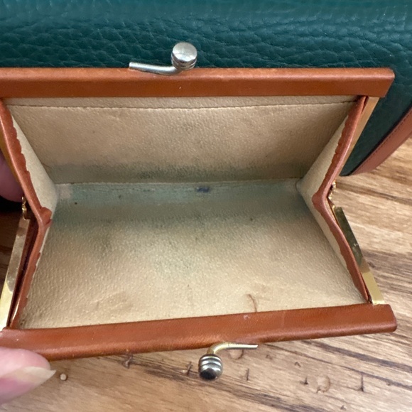 Dooney & Bourke Wallet Organizer Checkbook Holder Trifold Green AWL Vintage Y2K - Picture 10 of 16
